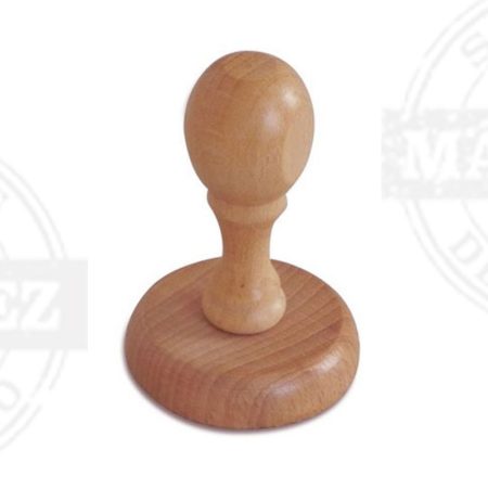 sello manual de madera y caucho redondo